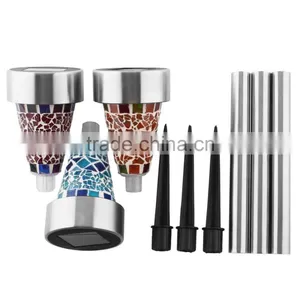 G0023 Beautiful Mosaic Solar Powered LED Garden Light Fiesta Lawn Path Landscape thumbnail-4