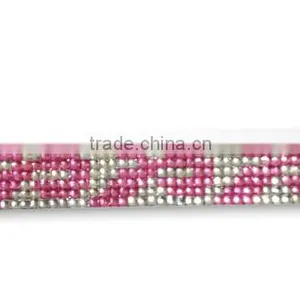 PU Leather Bracelet With Zinc Alloy Locking Part, Hot Sale Gift Leather With Crystal Gem Decoration thumbnail-1