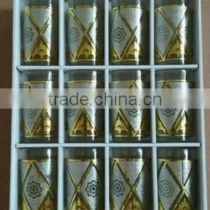 GH310 12pcs Glass Drinking Set With Bronzing Deco thumbnail-1