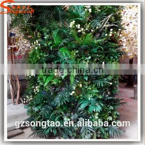 Double Artificial Grass Plant Wall / Plastic Artificial Plant Hang Wall for Art Hall Decor thumbnail-5