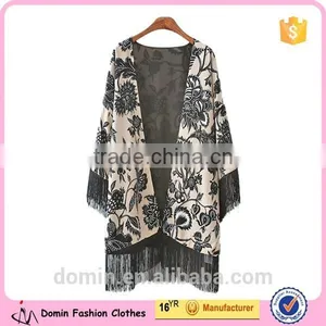 Ladies Latest Fashion Printed Cardigan Kimono thumbnail-1