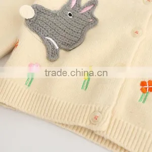 Fine-knit Kids Cardigan Sweater in 100%cotton Bunny Pattern thumbnail-6