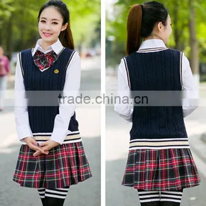 Custom Stylish Japanese Girl High School Uniform Vest thumbnail-1