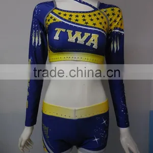 Latest Custom Cheerleading Uniforms, Cheerleading Shirt and Shorts thumbnail-1
