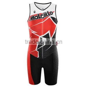 New Style Custom Cycling Swim Bike Clothing One Piece Triathlon Suit Sleeveless thumbnail-1