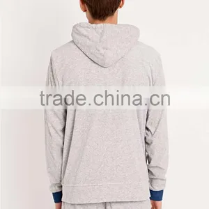 Thin Hoodie With String Blank Pullover Grey Wholesale Plain Zip Hoodies thumbnail-2