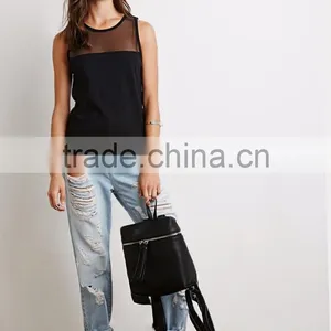 2017 Women's Sleeveless Low Armhole t Shirt Casual 100 Cotton Tank Top thumbnail-1