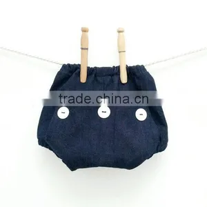 Navy Baby Underwear Button Style Infant Cotton Clothes Baby Bloomers With Diaper Cover thumbnail-1