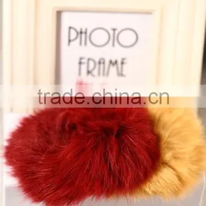 Real Rex Rabbit Fur Elastic Hair Bands Hair Bands Elastic Ties Ponytail Holder Hair Accessories for Women thumbnail-6