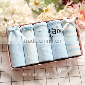 2017 New Gift Box Cotton Lady Underwear Cute Cotton Lace Sexy Girl Briefs Panties thumbnail-1