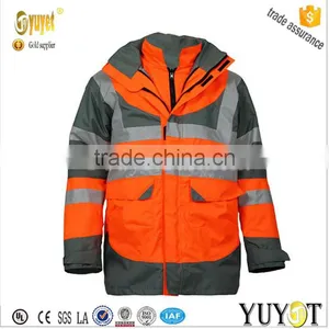 Hi-Vis Two Tone Waterproof Reflective Taped Winter Workwear Jacket thumbnail-1