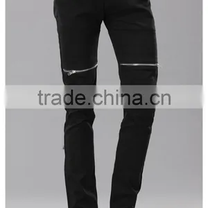 100% Cotton Long Pants With Zipper/black Fashionable Pants for Men P-23 thumbnail-1