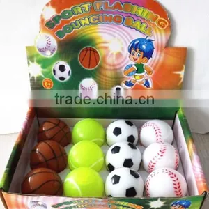 Rubber Bounce Ball Sports Ball Rubber Basketball Tennis Football Baseball Bounce Ball Ligth up Ball thumbnail-1