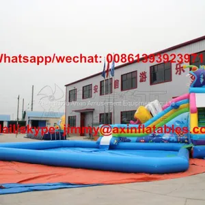 0.55MM Plato PVC Outdoor Inflatable Piranha Slide,Land Commercial Inflatable Water Park For Children Fun thumbnail-2