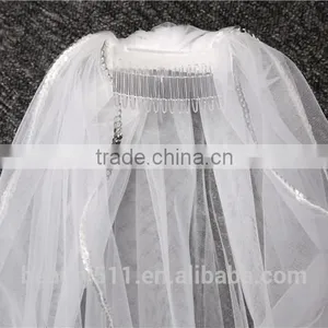 2017 Wholesale Bridal Veils Hot Sale Short Elegant Bridal Wedding Veils Fashionable Short Tulle Wedding Bridal Veils HL32 thumbnail-2