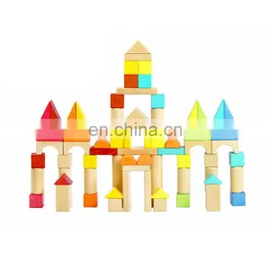 New Gift Montessori Preshcool Kids Toys Fit Together Building Blocks Set Solid Wooden With High Quality thumbnail-2