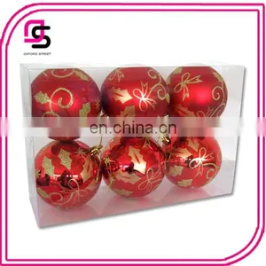 2016 New Design Plastic Christmas Ball ,Christmas Tree Ball,Christmas Hang-painted Ball 6pcs thumbnail-1