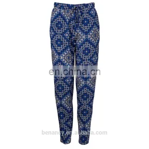 Wholesale Ladies Baggy Printed Rayon Woven Trouser Long Pants thumbnail-5