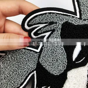 no Minimum Custom Iron on Embroidered Letter Towel Chenille Patches thumbnail-4