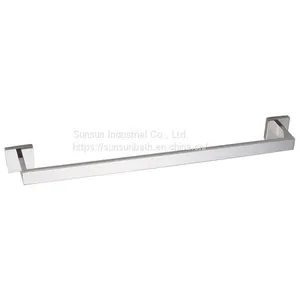 60cm Home Bathroom Square Stainless Steel Towel Rail Single thumbnail-1