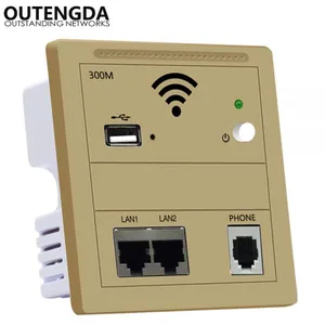 OUTENGDA Wi-Fi Router Wall Embedded USB Access Point Wireless in Wall AP Panel Socket Wifi Repeater/router Champagne/White thumbnail-5