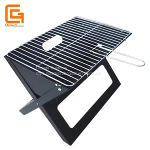 Notebook Portable Barbeque Charcoal Barbecue Folding Grill Travel X Scissor Bbq Grill thumbnail-1