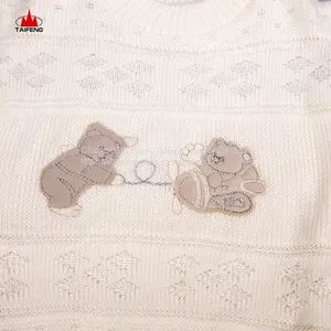100%cotton Clothing Set Baby V-neck Sweater Baby Sweater Coat Autumn and Winter Baby Knitted Sweater thumbnail-5