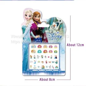 Girls Frozen Elsa and Anna Makeup Toys Nail Stickers Snow White Princess Sophia Minnie Kids Earrings Sticker Toy thumbnail-1