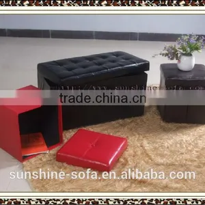 Leather Bed End Folding Stool With Drawer thumbnail-5
