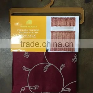 BEAUTIFUL CHEAP FAUX SILK FLOCKING KITCHEN HOME GOODS CURTAINS thumbnail-1