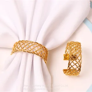 Rose Gold Silver Colored Simple Open Napkin Rings For Wedding And Events thumbnail-2