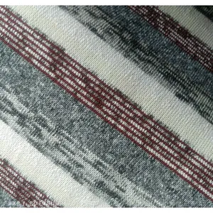 Premium 100% Polyester Yarn-Dyed Striped Coarse Needle Hacci Brushed Fleece Fabric for Winter Sweaters‌ thumbnail-1