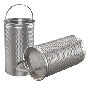 Aluminum Steel Perforated Pipe Filter Baskets OD27H45mm 0.165