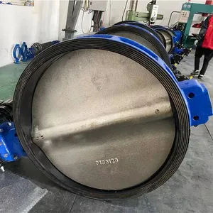 DN150 WCB Ductile Iron QT450 GGG50 Lined EPDM Large Diameter Double Eccentric Flange Electric Butterfly Valve thumbnail-5