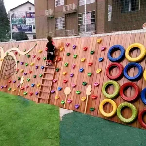 Outdoor Climbing Frame, Large-scale Combined Slide for Kindergartens, Wooden Drill-through Swing and Suspension Bridge for Sensory Integration Training thumbnail-1