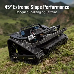 Industrial Self Propelled Cordless 4-stroke Single Cylinder Remote Mowing Tank VTLM600 600mm Crawler Lawn Mower for Garden thumbnail-1
