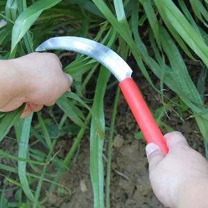 Red Handle Sickle Sharp Sickle Sickle Garden Tool With Strong Steel Blade for Weed Removal and Grass Cutting thumbnail-1