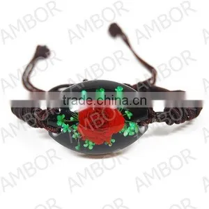 New Design Promotional Gifts Clear Resin Lucite Flower Bangle thumbnail-4