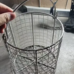 Heavy-duty Stainless Steel Wire Mesh Cleaning Basket, Handle-equipped Ultrasonic Cleaning and Disinfection Tray, Suitable for Hardware Parts thumbnail-2