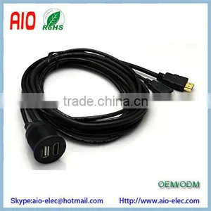 2 Meter USB H D M I A Extension Flush Mount Cable for Car Bike Boat Motercycle Lead thumbnail-2