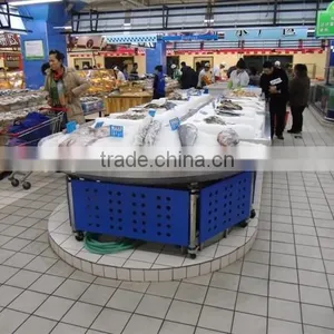 APEX Custom Make Commercial Restaurant Curve End Head Stainless Steel Fruit Display Table Ice Case thumbnail-2