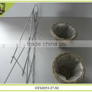 New Home Decoration Rattan Willow Baskets With Iron Shelf thumbnail-1