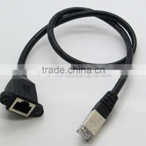 30CM 0.3M RJ45 Male to Female Screw Panel Mount Ethernet LAN Network Extension Cable thumbnail-5
