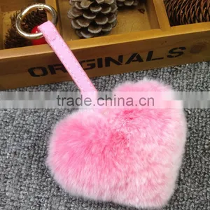 2016 Latest Cute Heart Pendant Fashion Girls Bag Phone Carkey Ornaments Leather Keychain thumbnail-3