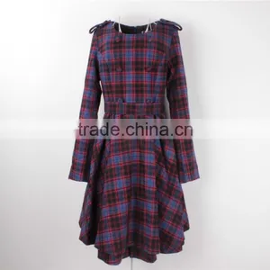 Lady's Garment Stock Lot Checked Winter Coat and Dress thumbnail-1
