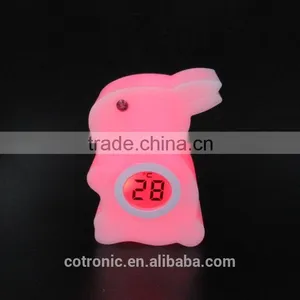 Rabbit Shape Room Thermometer Temperature Displayer LED Color Changing Night Light Lamp for Babies Kids Children thumbnail-1