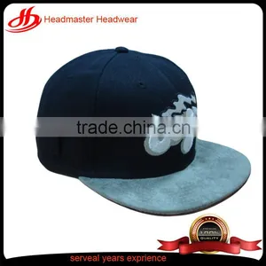 Custom 3D Embroidery 6 Panels Snapback Caps and Suede Leather Brim thumbnail-3