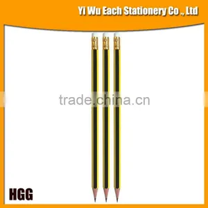 7'' Striped Pencil Pre-sharpened With White Eraser Top thumbnail-1