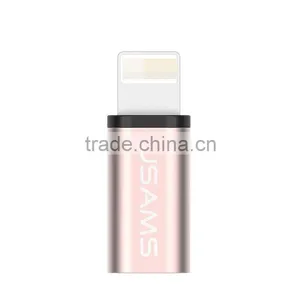 Usams Luxury Metal 8pin to Micro Usb Adapter for Iphone6 Series/ipad Series/ipod2.1A Max Quick Sync Data Connector thumbnail-2
