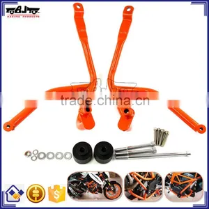 BJ-FG-KT001 Motorcycle Orange Frame Crash Bars Guard Protector for KTM DUKE 390 thumbnail-1